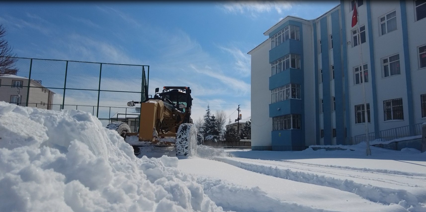 SCHOOL YARDS ARE BEING CLEANED FOR STUDENTS